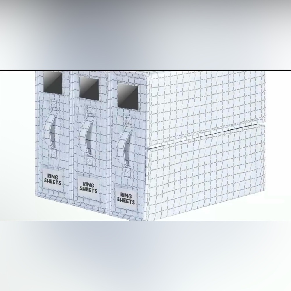 Sto Sto XL Foldable Bedsheet Organizer King Sheets White & Gray 3 Pack